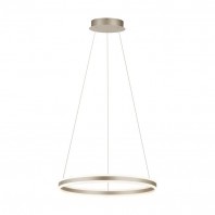 Eglo-Tonarella 78W Dimmable Led Pendant Light - Chrome With  Plastic, Satined Glass Shade